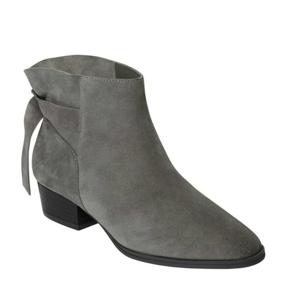 NEW Aerosoles Women Crosswalk Grey Suede Comfortable Ankle Boots Booties Sz 8.5 - Picture 1 of 8